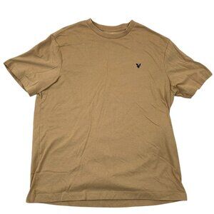 American Eagle Men's T-Shirt Medium Super Soft Short Sleeve Pullover Tan Casual